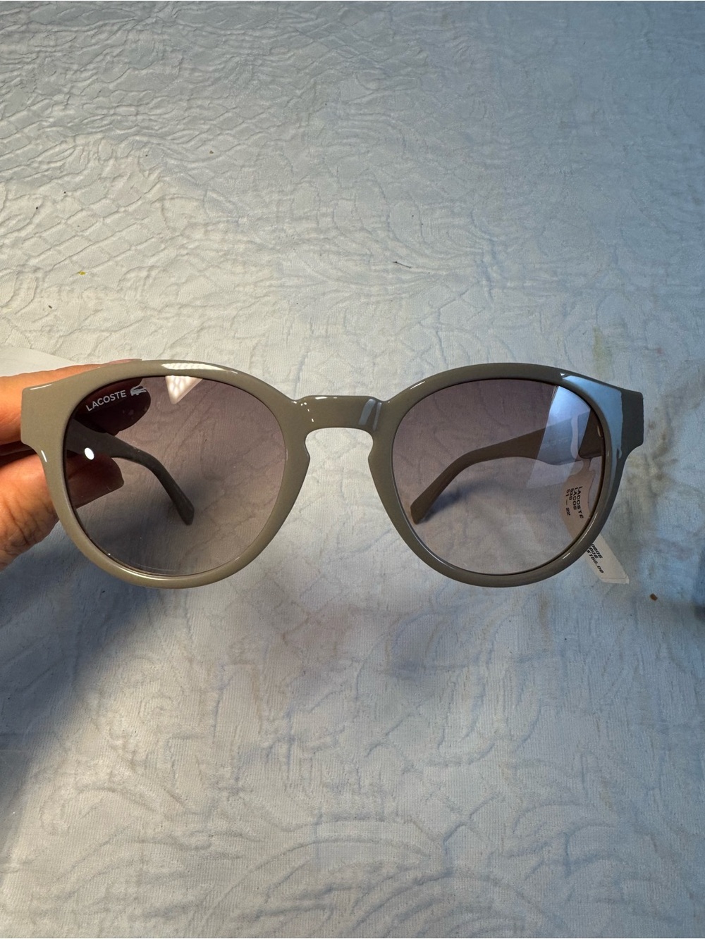 NEW LACOSTE women's l6000s sunglasses in light grey/grey gradient